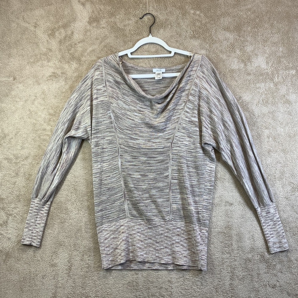 VTG 90s Y2K L Gold Metallic Semi Sheer‎ Sweater Holiday Party Evening Out